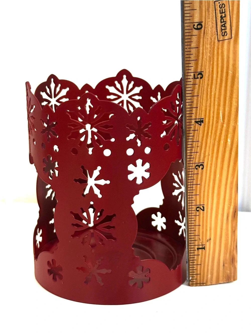 PartyLite Winter Lace Metal Tea-Light Sleeve Candle Holder & Glass Wax Warmer